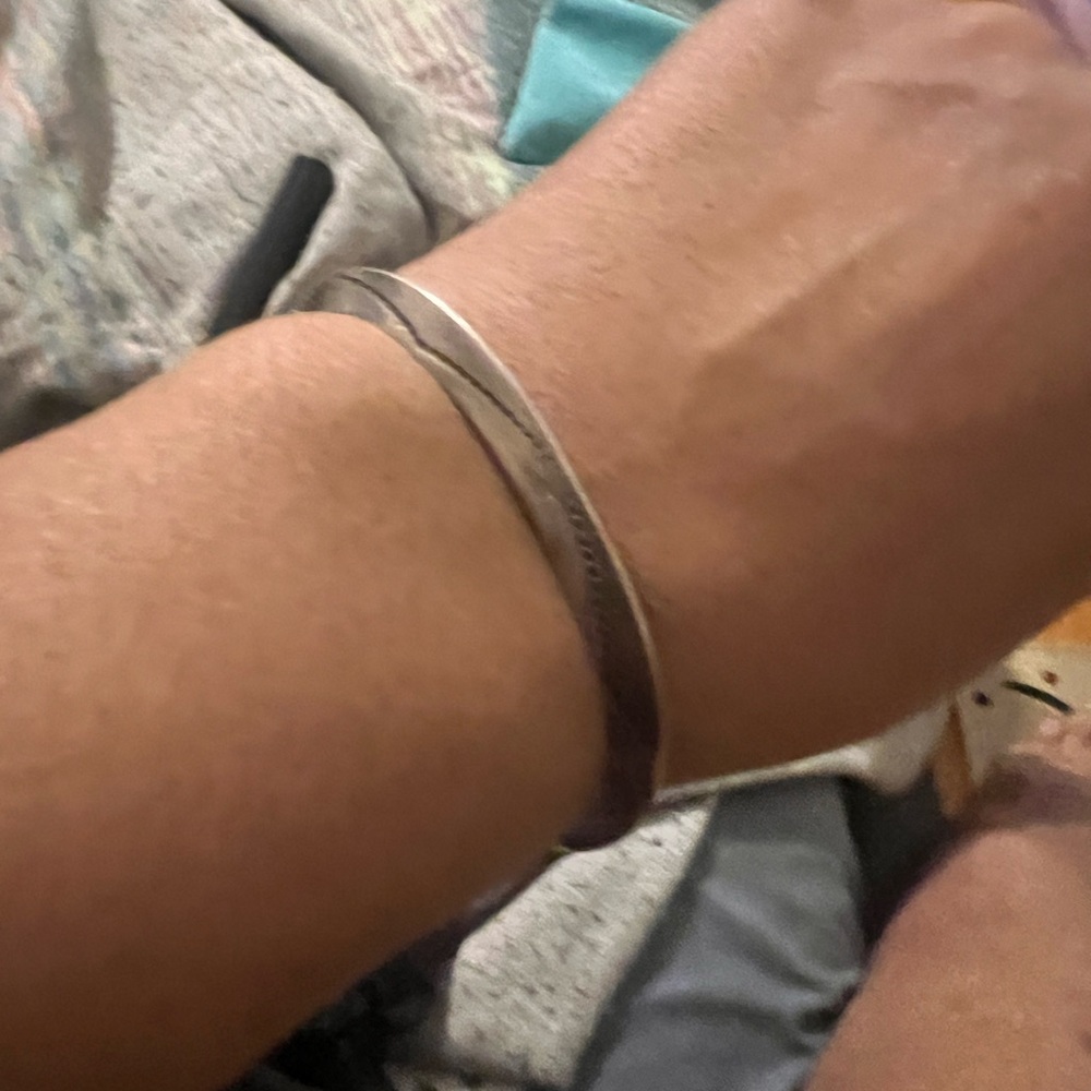 Sterling Silver Engraved Bangle Bracelet - Silver